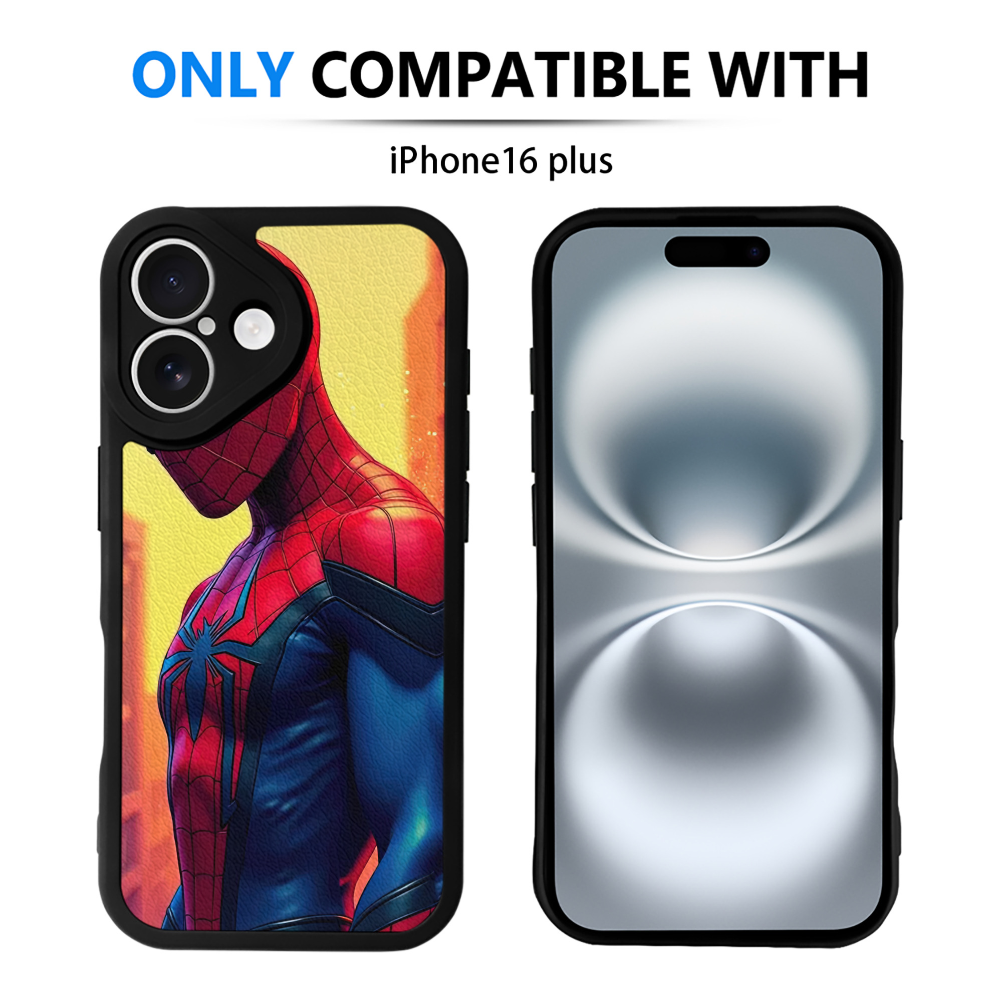 Spider Man スパイダーマン 【iPhone 16シリーズ対応】シリコンスマホケース（レザー調） 材質：シリコン